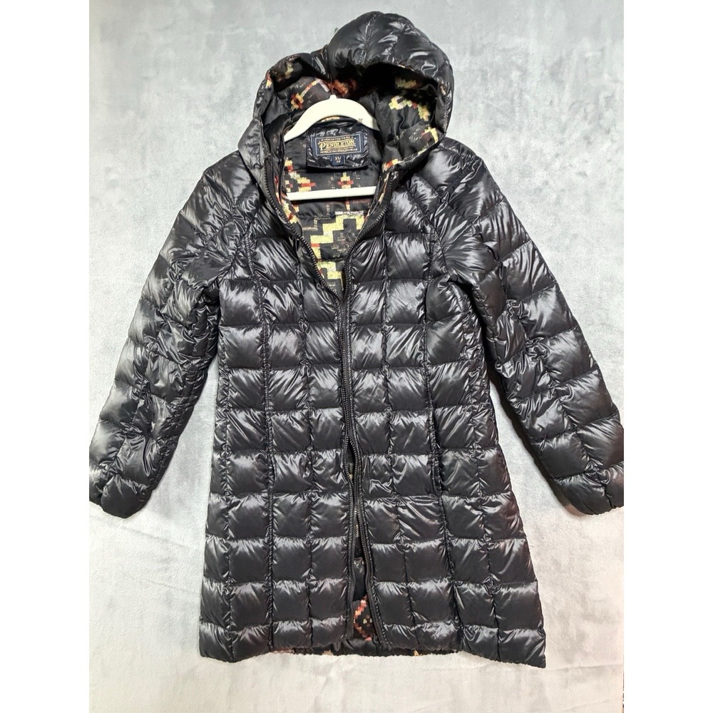 Pendleton Woolen Mills Duck Down Quilted Long Puffer Jacket Coat Women's XS READ